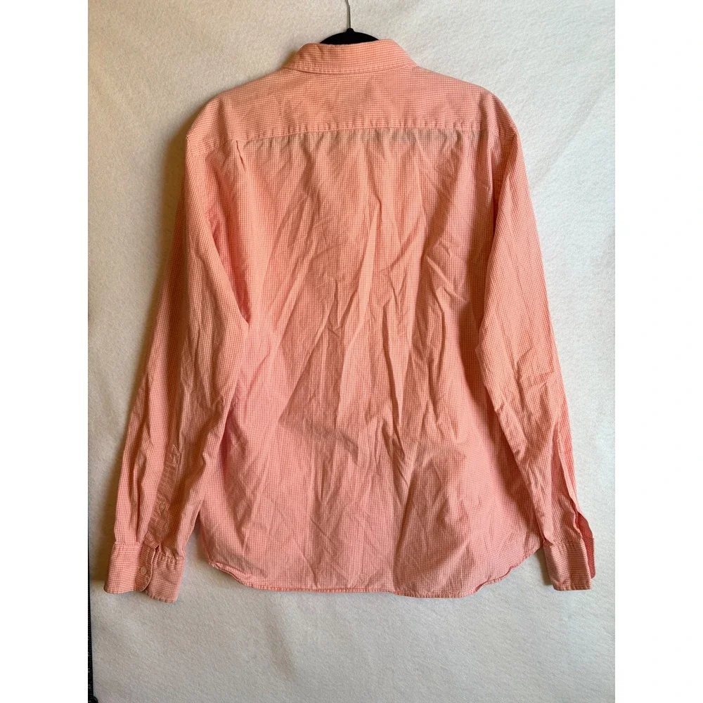 J.Crew‎ Men's Slim Fit Gingham Button Down Shirt XL Coral Pink Long Sleeve - Picture 2 of 7